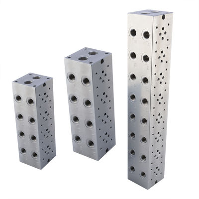 Αλουμινίου κράμα Al6061 υδραυλική κυλινδρική βαλβίδα μπλοκ CNC επεξεργασία μανιφόλντ μπλοκ